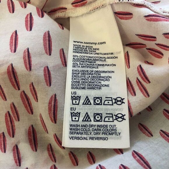 Tommy Hilfiger White Tunic Top with Geometric orange and Black Print - Picture 8 of 13